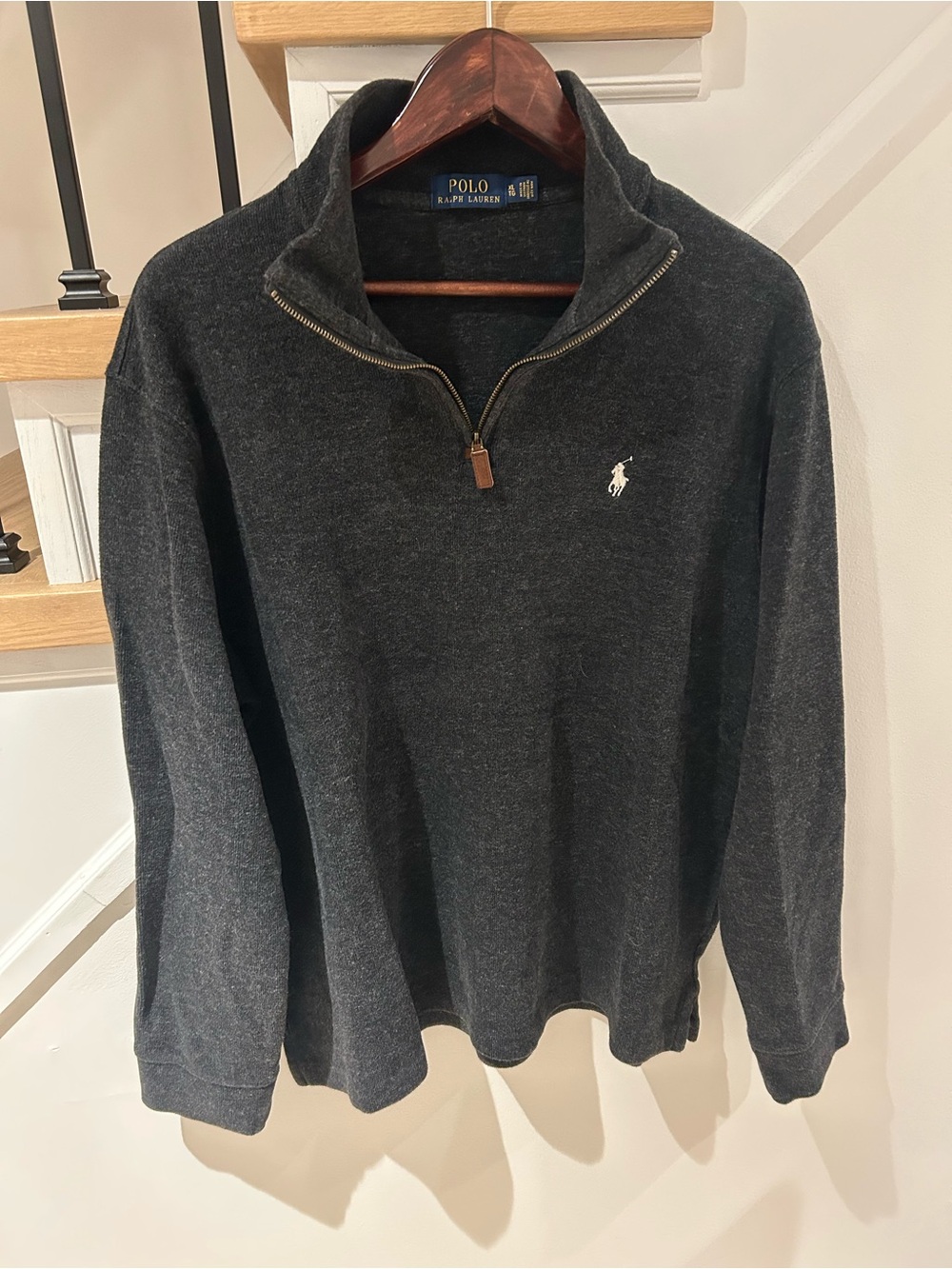 Polo by Ralph Lauren Men’s Black Quarter-Zip Sweater